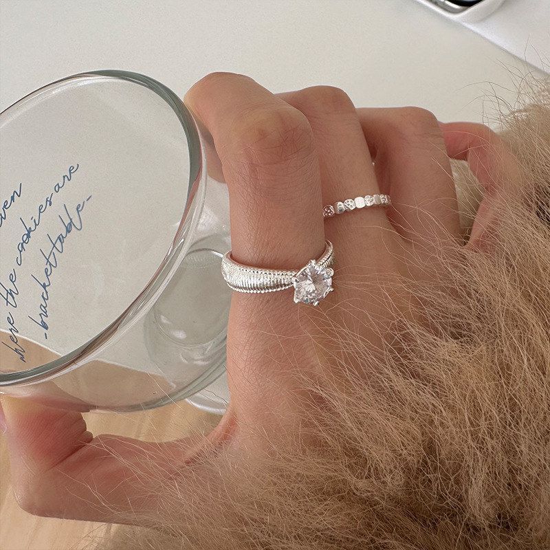 开口925指环纯银戒简约指女新品