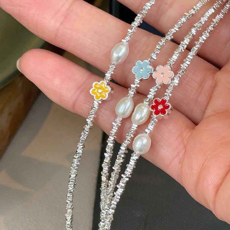 手环手链花朵925纯银森系天然女