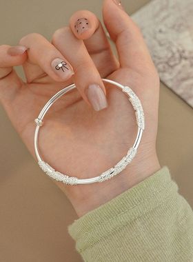 手镯气质时尚足银繁花日常文艺