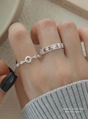 食指inss925时尚镂空百搭风女镶