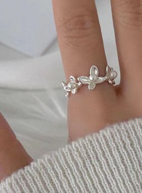 温柔J0269造型925女气质花朵开口