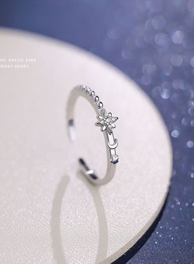 之戒指创意镶钻小众个性纯银创意