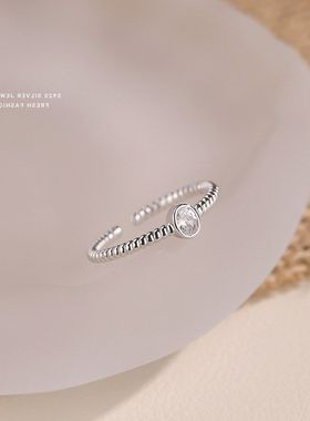 开口时尚食指素圈风女戒指百搭