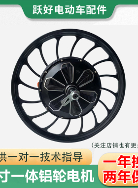 20寸电动车电机48V60V一体轮毂电机500W800W1000W四轮改装电动机