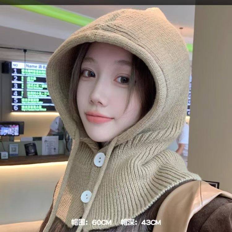 韩国巴拉克拉法帽子女冬季保暖帽子围巾一体针织护耳毛线帽针织帽,服饰配件/皮带/帽子/围巾,围巾/丝巾/披肩,淘宝优惠券,粉丝福利购,淘宝优惠卷