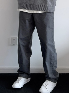美式复古直筒休闲裤34428 秋季宽松灰色水洗长裤男CCD自由商店