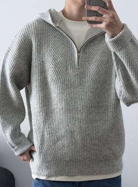 「松弛居家」半拉链连帽毛衣54335 韩系显瘦男大上衣CCD自由商店