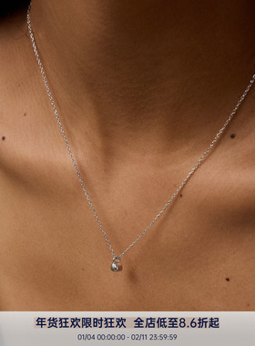 PAUSA ANN s925 极简实心迷你不规则饱满dot吊坠百搭锁骨项链