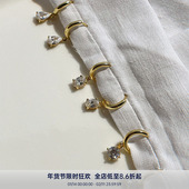 s925 PAUSA ANN 摇曳复古闪亮锆石垂坠耳钉