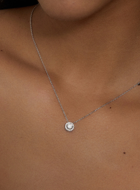 PAUSA ANN s925 经典公主围边镶钻精致感锁骨项链