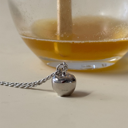 PAUSA ANN s925 小众设计立体苹果好运春夏搭配项链