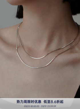 PAUSAANN银色小众设计感蛇骨链