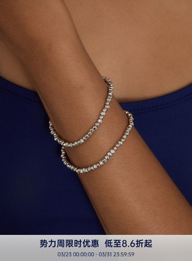 PAUSA ANN s925 简约百搭三角碎银多切面闪光实心重工手链