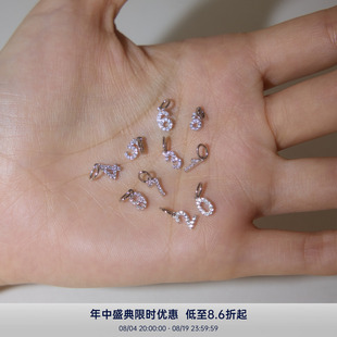 PAUSA ANN s925 迷你满钻幸运数字精致通勤法式感吊坠项链锁骨链