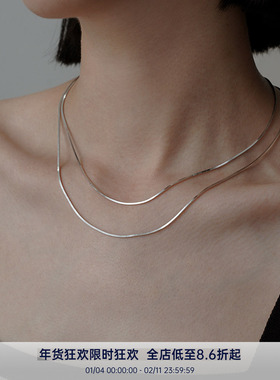 PAUSAANN银色小众设计感蛇骨链