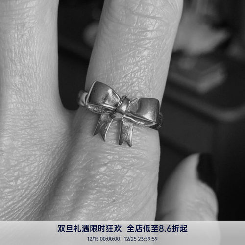 PAUSAANN立体蝴蝶结开口戒指