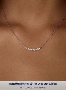 PAUSA ANN s925 高火彩渐变圆钻排列轻奢通勤风项链