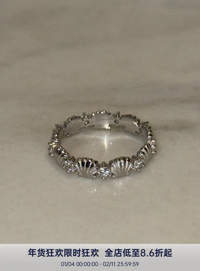 PAUSA ANN s925 小贝壳锆石春夏小众设计师戒指