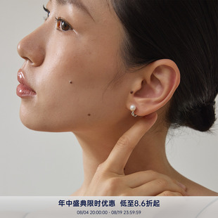PAUSA ANN s925 极简天然淡水珍珠养耳洞精致素耳圈
