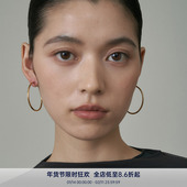 PAUSA ANN 高级感极细90年代复古时髦金色素耳圈