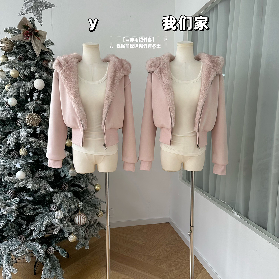 保暖加厚连帽外套冬季新款