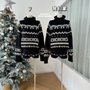 套装 复古费尔岛高领毛衣外套针织上衣女短裤 美式 柒月末