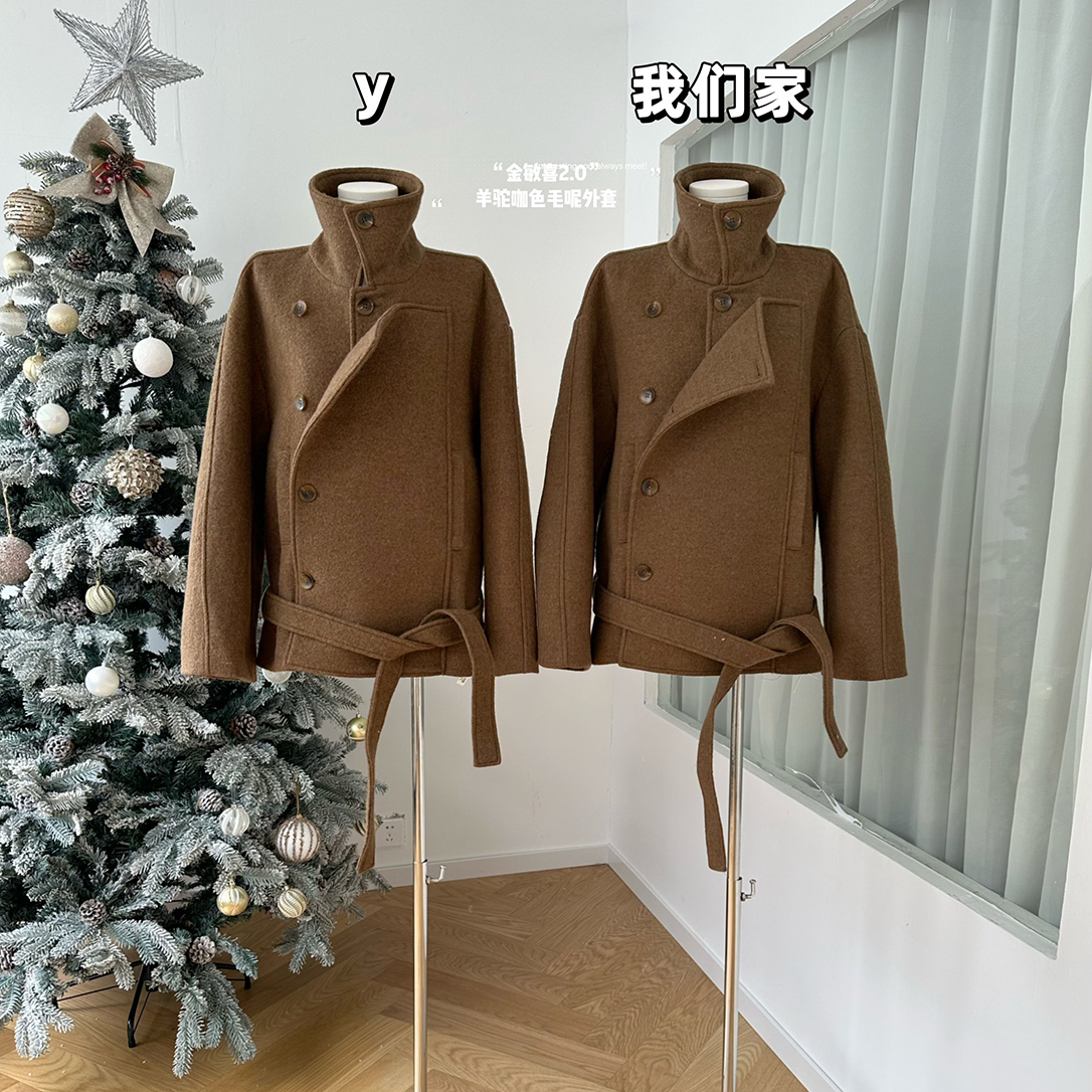 咖色毛呢外套女秋冬大衣