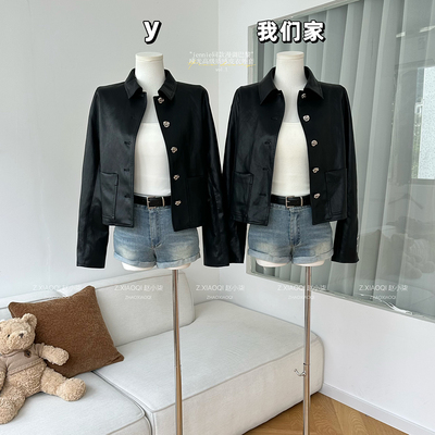 黑色皮衣外套女机车风短款夹克