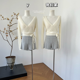 娇俏芭蕾绑带针织开衫 coquette美学 白女系列3.0 柒月末