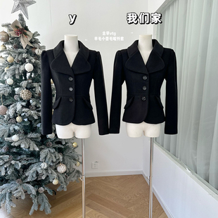 本爱心领气质修身 双版 羊毛小香毛呢外套女秋冬 古早vtg 柒月末