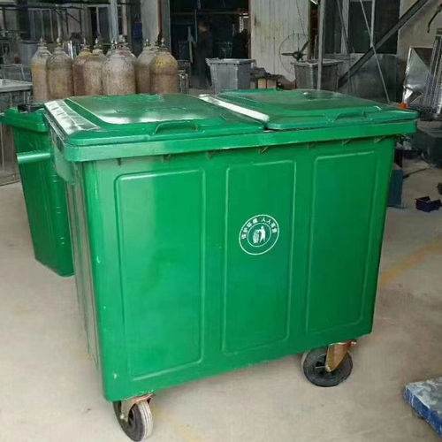 环卫手推移动660l大垃圾桶 可挂车660升加厚带盖大型户外垃圾箱