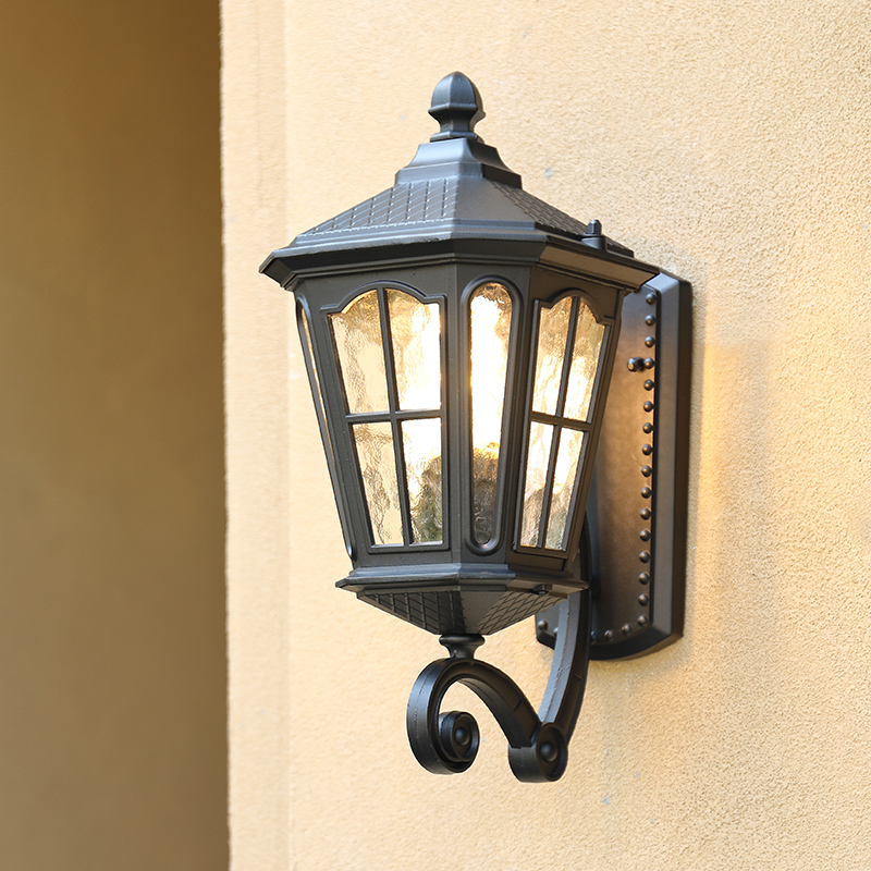 太阳能壁灯户外防水阳台壁灯法式复古庭院灯花园大门口外墙灯led
