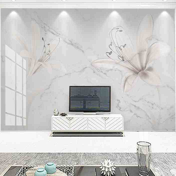 电视背景墙壁纸百合花多少钱 电视背景墙壁纸百合花优惠券免费领取 有条鱼