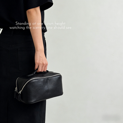 狮伯龙真皮化妆包大容量便携洗漱包男女2025新款高级包包私人订制