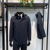 水貂毛内胆可脱卸男士 派克服外套商务休闲保暖羽绒服上衣领佐诺依