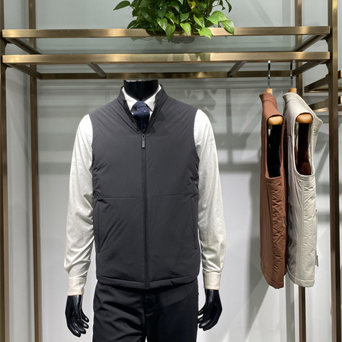 鹅绒马甲男士立领牛奶丝羽绒背心