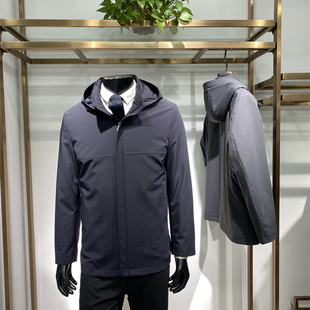 内胆可脱卸25年冬季 牛奶丝棉服上衣保暖外套商务棉袄领佐诺依 男士