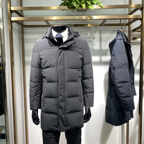 内胆可拆卸男士中长款羽绒服外套