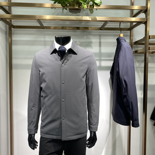 鹅绒25年冬季新品男士翻领羽绒服商务休闲保暖外套领佐诺依品牌