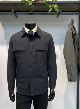 直充绒冬品男士翻领哑光面料羽绒服商务休闲白鸭绒外套领佐诺依