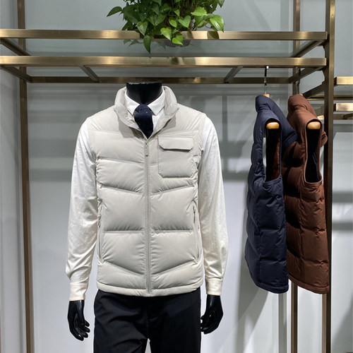 羽绒马甲男士立领牛奶丝鸭绒服