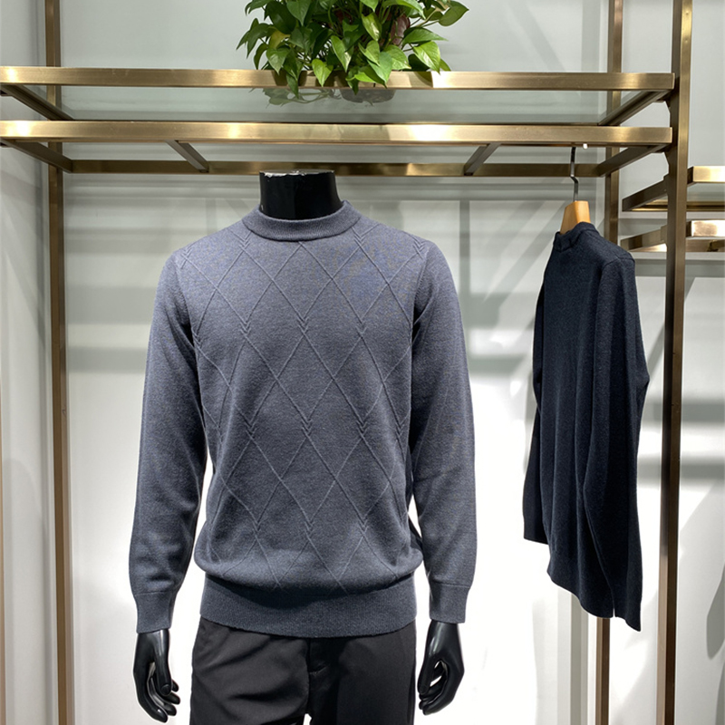 全绵羊毛25年冬季新品男士针织衫
