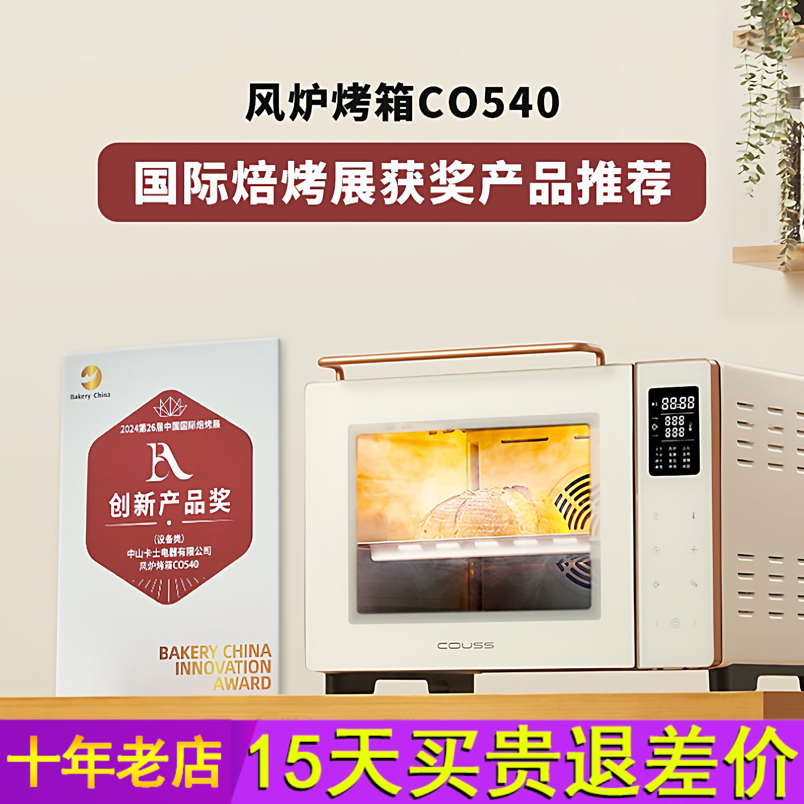 卡士540风炉烤箱蒸汽喷雾烘焙专用40升微蒸汽小型家用发酵电烤箱
