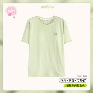 单件上衣睡衣女士夏季短袖纯棉套头大码宽松休闲上装夏天家居服