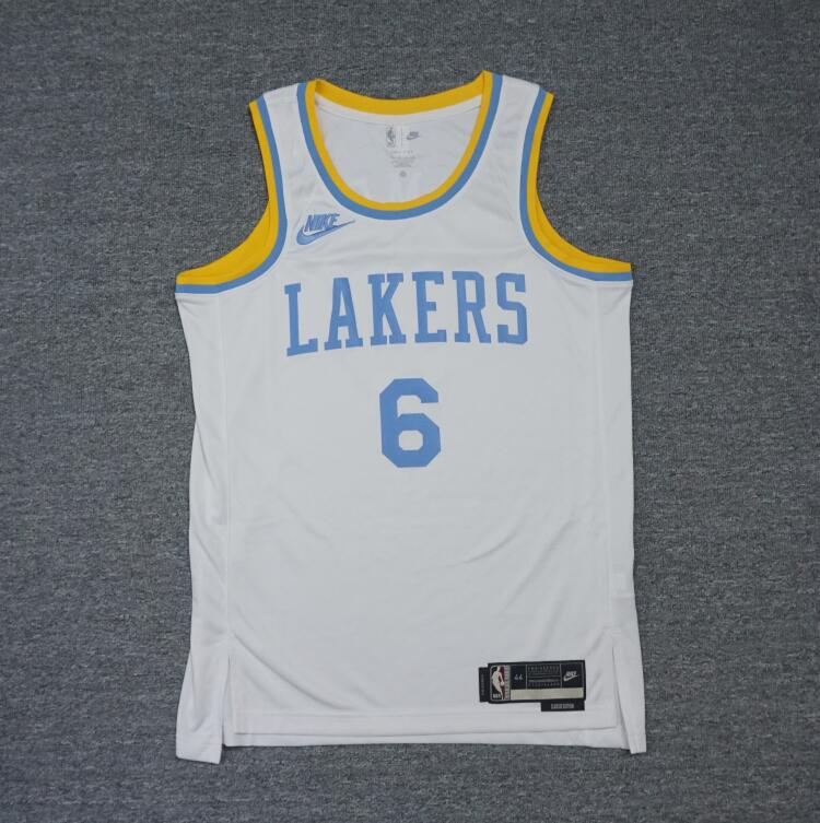 NIKE耐克詹姆斯湖人热印速干球衣