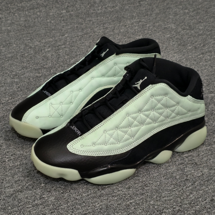 耐克Nike AIR JORDAN 13 男子黑绿AJ13低帮夜光篮球鞋 DM0803-300