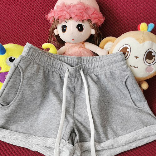 露出大长腿 学生显瘦毛圈居家运动短裤跑步热裤女women's shorts