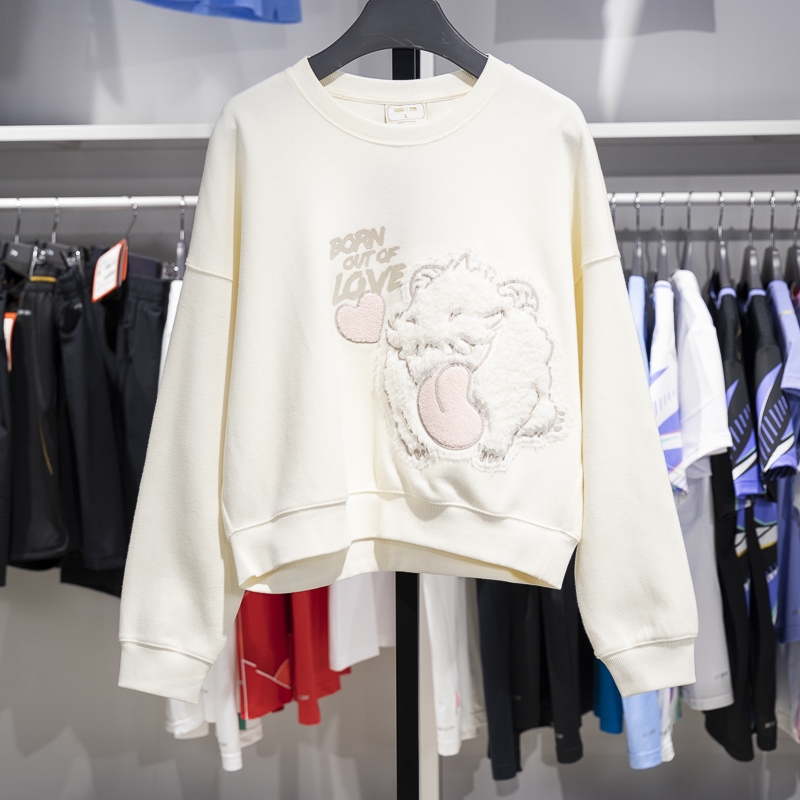 李宁女子圆领加绒保暖卫衣