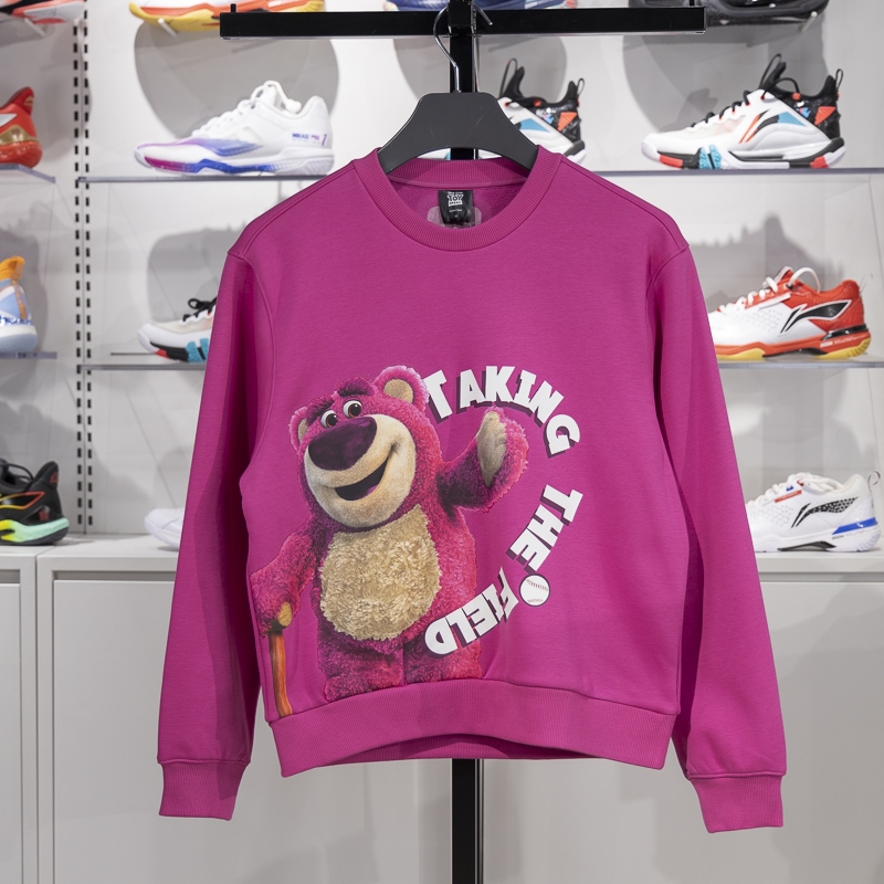 李宁女子圆领印花图案套头卫衣