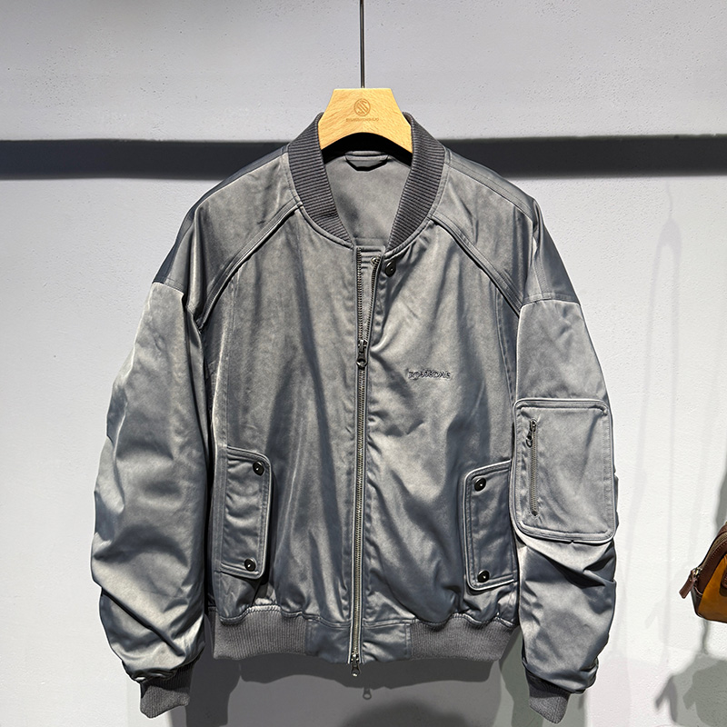 潮流工装棒球领90%白鸭绒羽绒服